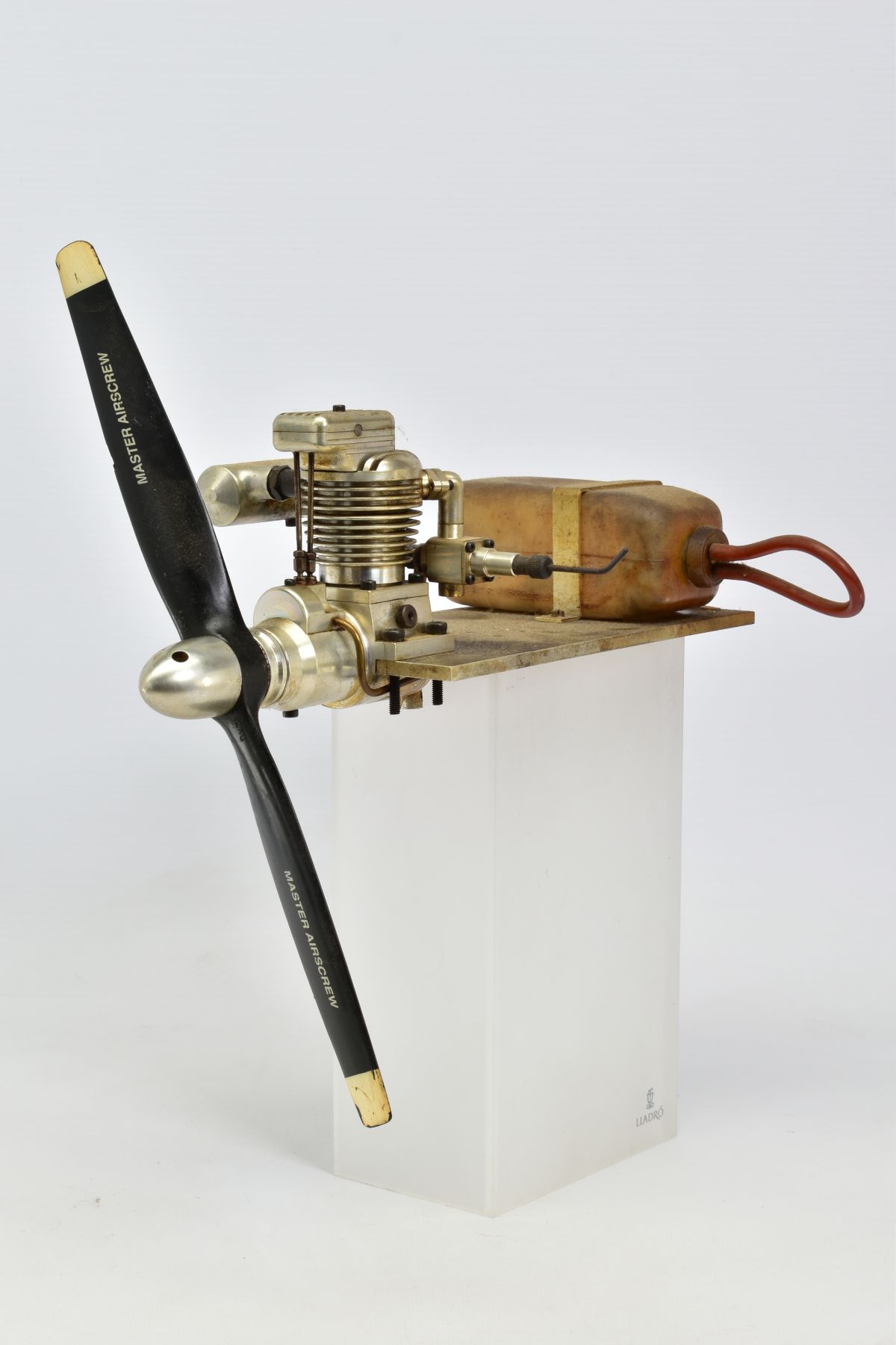 A HANDBUILT MODEL VERTICAL SINGLE CYLINDER AIRCRAFT ENGINE, not tested, constructed and finished