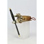 A HANDBUILT MODEL VERTICAL SINGLE CYLINDER AIRCRAFT ENGINE, not tested, constructed and finished