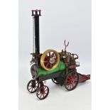 A SCRATCHBUILT LIVE STEAM MODEL OF A PORTABLE/AGRICULTURAL STEAM ENGINE, not tested, copper