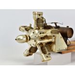 A HANDBUILT MODEL FIVE CYLINDER RADIAL AIRCRAFT ENGINE, not tested, constructed and finished to a