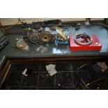 A MAGNIFYING INSPECTION LAMP, a compressor, a motor, a tray of O Rings, etc