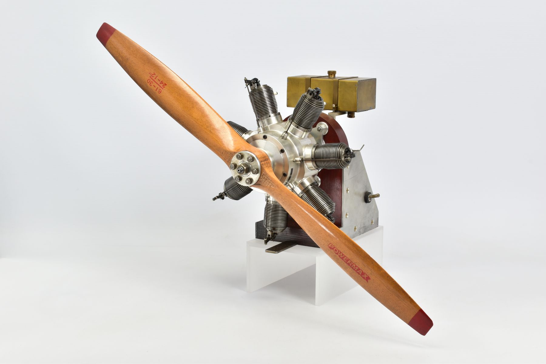 A HANDBUILT MODEL SEVEN CYLINDER RADIAL AIRCRAFT ENGINE, not tested, constructed and finished to a