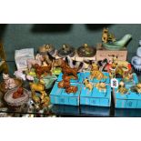 A COLLECTION OF BOXED AND LOOSE WADE WHIMSIES, HAPPY FAMILY, etc, primarily cat and dog figures,