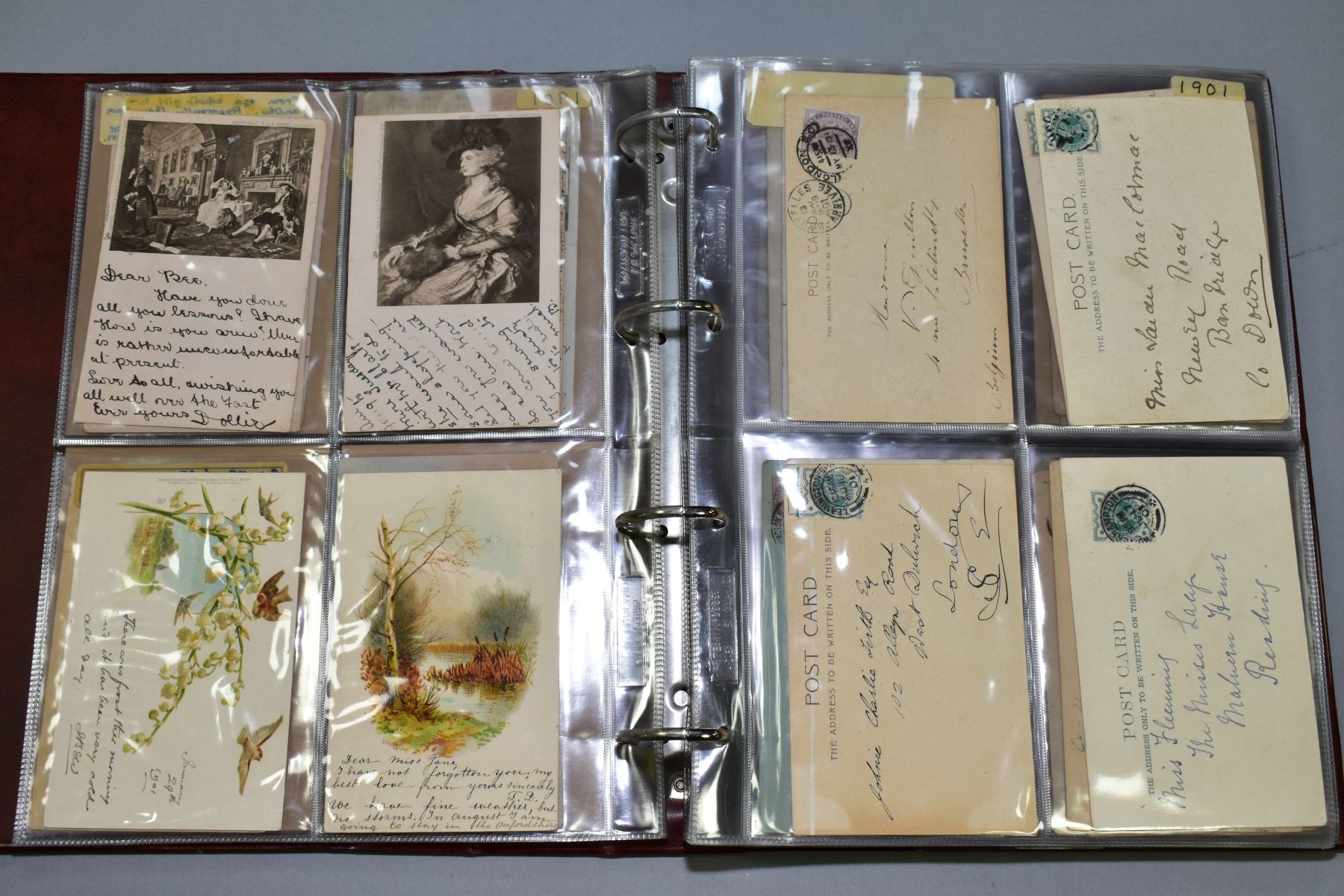 VICTORIAN POSTCARDS AND POSTAL HISTORY ARCHIVE, an album containing approximately 143 Victorian - Image 2 of 6