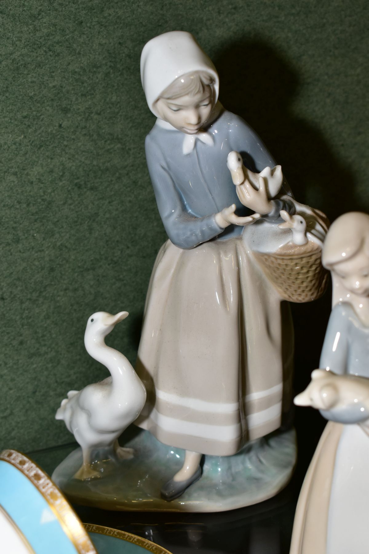 FOUR LLADRO FIGURINES, comprising girl reclining on ground with dove seated on a branch, a young - Image 4 of 5