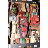 A QUANTITY OF ASSORTED PLAY WORN DIECAST VEHICLES AND OTHER TOYS, to include Dinky Toys Mercedes