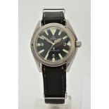 AN OMEGA 300 SEAMASTER MILITARY WATCH, black dial, Arabic and luminescent baton markers, dial signed