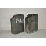 TWO VINTAGE JERRY CANS one stamped WD 1952 the other stamped 1967