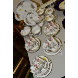ROYAL ALBERT 'MOSS ROSE' TEA WARES, comprising eleven cups, twelve saucers, four side plates,