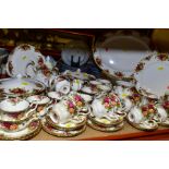 A ROYAL ALBERT OLD COUNTRY ROSES DINNER SERVICE, majority seconds, including oval meat platter,