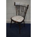 IN THE MANNER OF JOSEF HOFFMANN, an early 20th Century mahogany spindle back chair on padded front