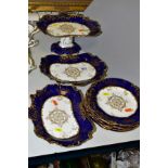 A LATE VICTORIAN PART DESSERT SERVICE, comprising seven 22cm plates, two serving plates and a
