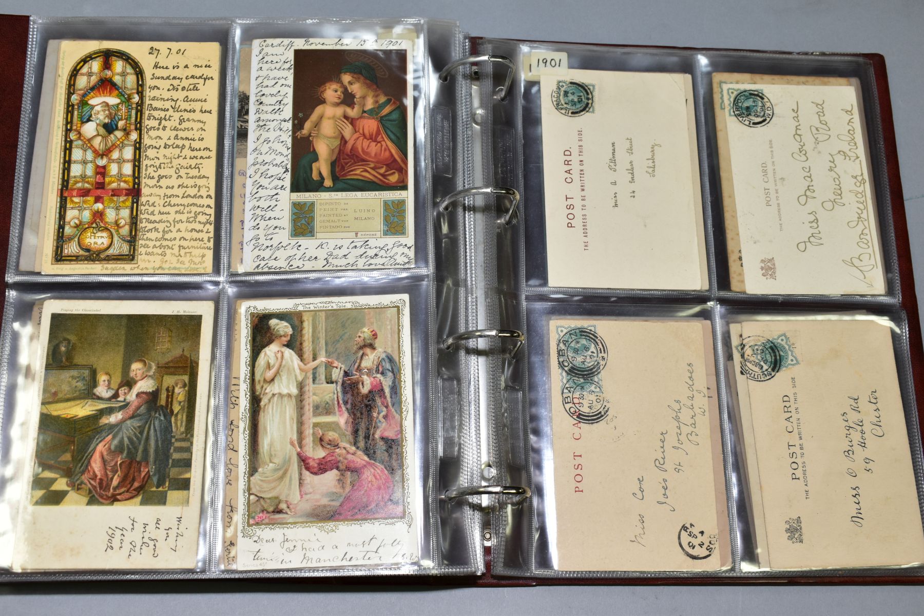 VICTORIAN POSTCARDS AND POSTAL HISTORY ARCHIVE, an album containing approximately 143 Victorian - Image 6 of 6