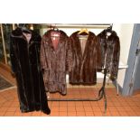 THREE FUR COATS/JACKETS BY IAN NICHOLLS, comprising a thigh length mink jacket, side pockets, 62cm