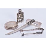 A MISCELLANEOUS COLLECTION OF ITEMS to include a rectangular small case measuring 65mm x 28mm,