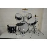 A PP DRUMS JUNIOR FIVE PIECE DRUM KIT including two rack toms, floor tom, bass drum, snare drum,