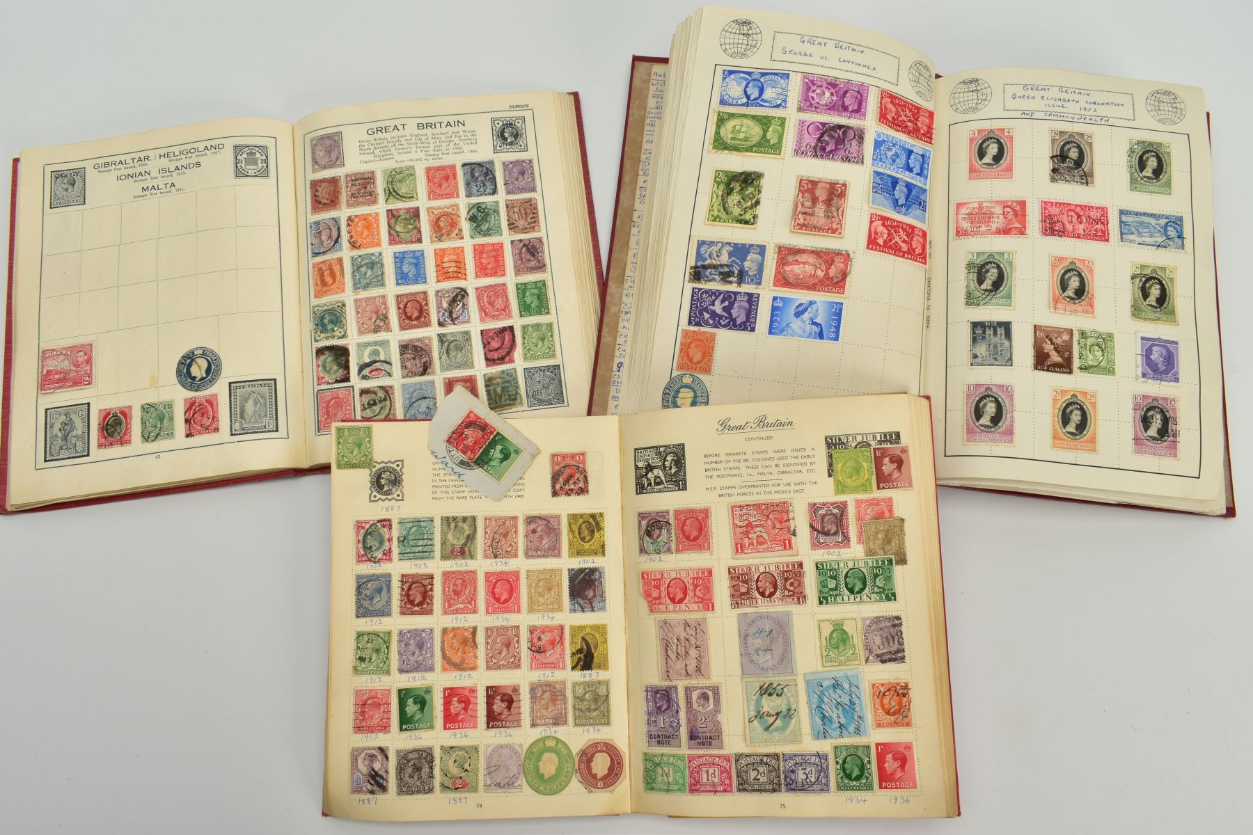 THREE STAMP ALBUMS with mainly mid period Worldwide issues, better than average junior collection ( - Image 3 of 4