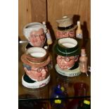 FOUR ROYAL DOULTON ADVERTISING CHARACTER JUGS/LIQUEUR CONTAINER, all from Pick Wick Wines and