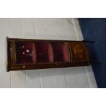 A REPRODUCTION MAHOGANY LOUIS XV STYLE GLAZED BOW FRONT CORNER CUPBOARD, with a white veined