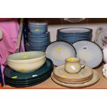 A GROUP OF MISCELLANEOUS DENBY WARE, including nineteen Colonial Blue dinner plates, twelve
