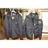 A ZAVETTI CANADA MEDIUM MENS COAT, with faux fur hood trim and Reprimo heat system, together with