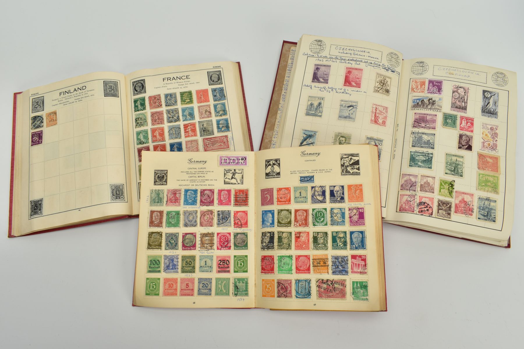 THREE STAMP ALBUMS with mainly mid period Worldwide issues, better than average junior collection ( - Image 2 of 4