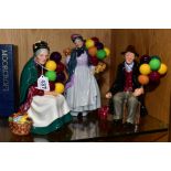 THREE ROYAL DOULTON FIGURES 'The Old Balloon Seller' HN1315, 'The Balloon Man' HN1954, and 'Biddy