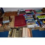 NINE SMALL BOXES OF BOOKS, including hardback and paperbacks, Collins waterways guides etc,