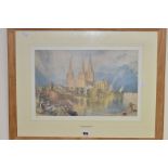 J.M.W.TURNER (1775-1851) 'LICHFIELD CATHEDRAL', a limited edition print 7/25 produced to raise funds