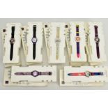 A COLLECTION OF SEVEN SILK CUT WRISTWATCHES, each with different designs to the dials, fitted to