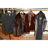 A LADIES DARK BROWN MINK JACKET, 57cm across the back underarm to underarm, 68cm from back of neck
