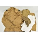 A BOX CONTAINING A SUMMER TIME ISSUE RAF OFFICERS UNIFORM CIRCA 1958 (MEAF CYPRUS), to include,