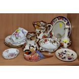 A GROUP OF MASONS AND ROYAL CROWN DERBY, comprising a Royal Crown Derby Imari pheasant