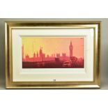 ROLF HARRIS (AUSTRALIAN 1930) 'FIFTIES RUSH HOUR' a limited edition print of a London sunset