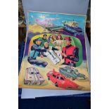 AN ORIGINAL ANGLO CONFECTIONERY CAPTAIN SCARLET AND THE MYSTERONS COLOUR POSTER, from around 1967