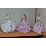 THREE COALPORT/DANBURY MINT FIGURES, from The Age of Romance Collection, 'First Love', 'Lady