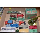 A QUANTITY OF ASSORTED DIECAST VEHICLES, to include boxed Timpo Articulated Tanker, grey cab, blue