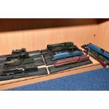 TEN DISPLAY MODELS OF STEAM AND DIESEL LOCOMOTIVES, nine plastic models on tracks of 00 gauge size