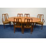 A NATHAN TEAK EXTENDING DINING TABLE, on additional fold out leaf, extended length 206cm x closed