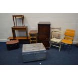 A FOUR DRAWER HABERDASHERY CABINET (alterations) together with a mahogany three drawer filing