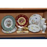 A GROUP OF AYNSLEY BONE CHINA, including an 'Orchard Gold' pin dish (second) and a cabinet plate