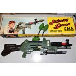 A BOXED TOPPER JOHNNY SEVEN ONE MAN ARMY TOY GUN, No 602E, appears complete with all accessories, (