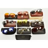 A SELECTION OF SUNGLASSES AND SPARE CASES, to include nine pairs of sunglasses such as a pair of '