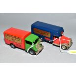 TWO UNBOXED TRI-ANG MINIC VANS, both with Tri-ang and Minic Transport decals in fairly good