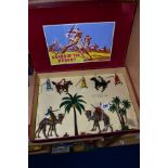 A BOXED BRITAINS HOLLOWCAST ARABS OF THE DESERT SET, mounted and foot Arabs, No. 9491, set appears