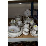 A ROYAL ALBERT BELINDA DINNER AND COFFEE SERVICE, including two twin handled serving dishes and