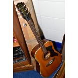 AN EKO 'RANGER 6' GUITAR, with cardboard box, together with a Garrard table top record player with