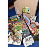 A QUANTITY OF ASSORTED VINTAGE TOYS AND GAMES, mainly 1950's, to include tinplate Kay Loop-La