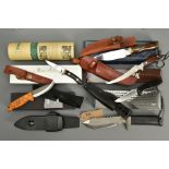 A COLLECTION OF BOXED KNIVES with exception of the last item consisting of Smith & Wesson sheath