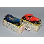 TWO BOXED TRI-ANG MINIC VAUXHALL CARS, Tourer No. 17M, and Cabriolet No. 19M, both in play worn